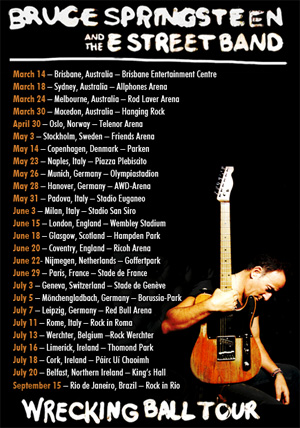 Wrecking Ball 2013 tour poster