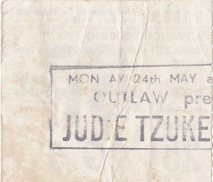 Judie Tzuke ticket - back